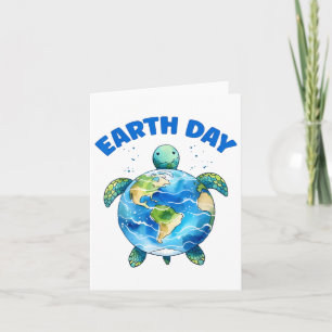 Earth Day 2025 Sea Turtle Art Save The Planet  Card