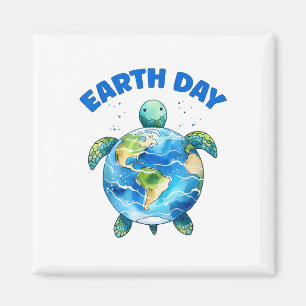 Earth Day 2025 Sea Turtle Art Save The Planet Magnet