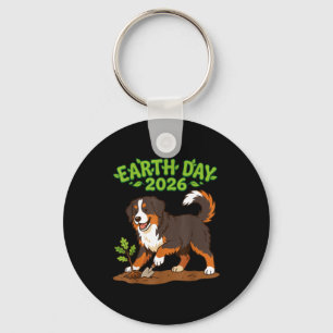 Earth Day 2026 Cute Bernese Mountain Dog Planting Keychain