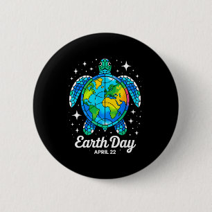 Earth Day 2026 Restore Earth Sea Earth Day Turtle  2 Inch Round Button
