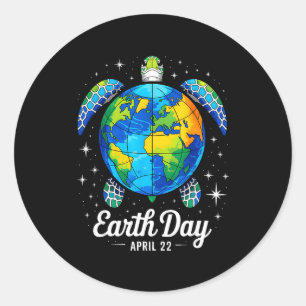 Earth day 2026 restore earth sea earth day turtle classic round sticker