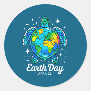 Earth day 2026 restore earth sea earth day turtle classic round sticker