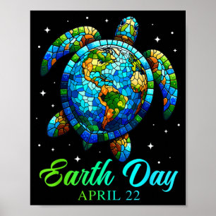 Earth Day 2026 Restore Earth Sea Turtle Art Save Poster