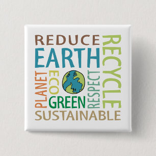 Earth Day 2 Inch Square Button