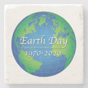 Earth Day 50 Year Anniversary 2020 Stone Coaster