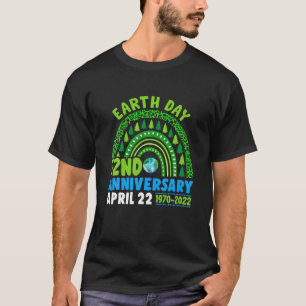 Earth Day 52Nd Anniversary April 22 Blue Rainbow T-Shirt