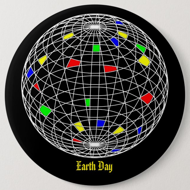 Earth Day 6 Inch Round Button (Front)