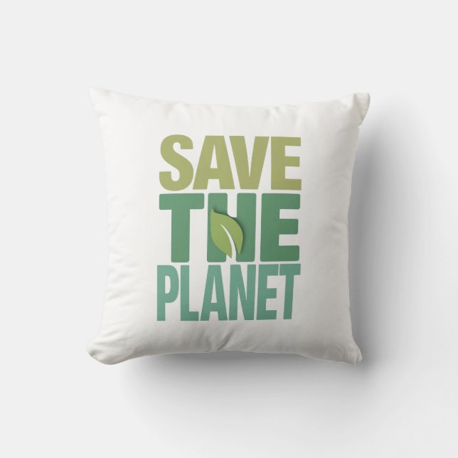 Earth Day Activism and Climate Change Art Throw Pillow (Front)