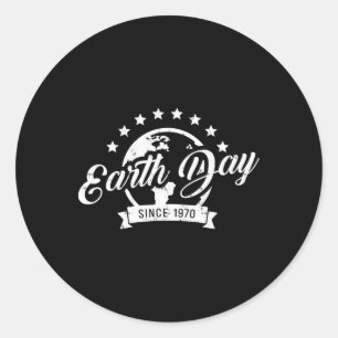 Earth Day Anniversary Vintage Teacher Classic Round Sticker