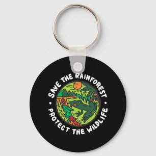 Earth Day Apparel Protect The Wildlife Save The Ra Keychain