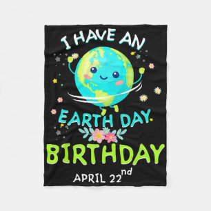 Earth Day April 22nd Green Birthday Fleece Blanket