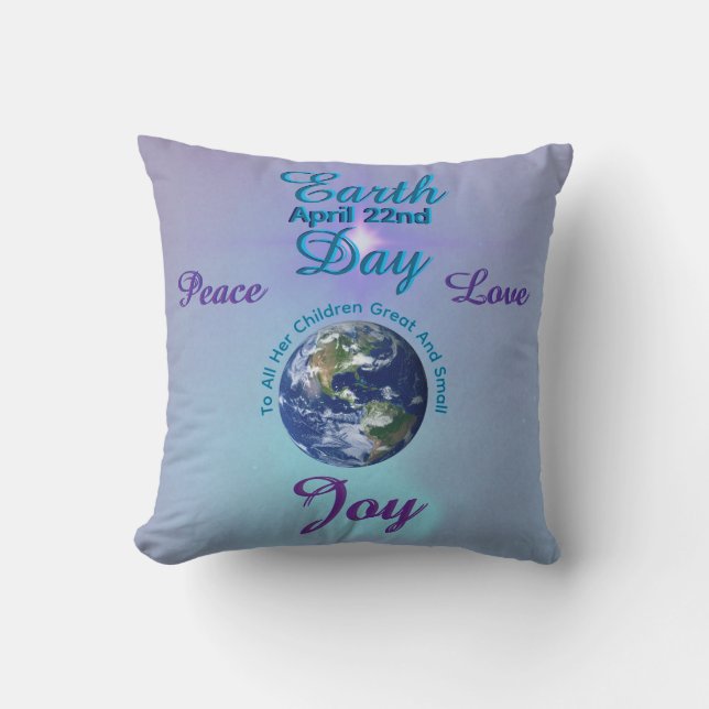 Earth Day - April 22nd Throw Pillow (Front)