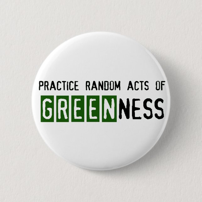 Earth Day - Be Green 2 Inch Round Button (Front)