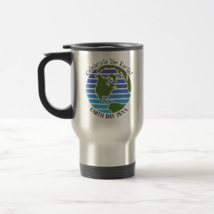 Earth Day Blue Green Globe Map Planet Travel Mug