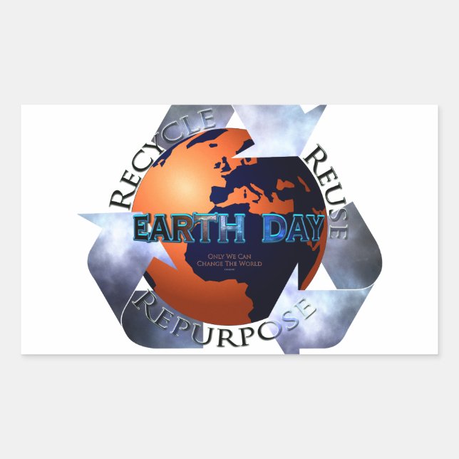 Earth Day Change The World Sticker (Front)