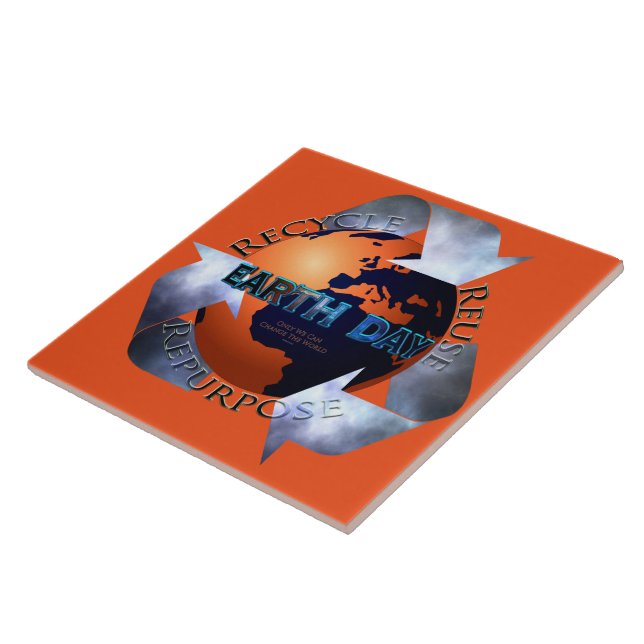 Earth Day Change The World Tile (Side)