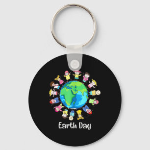 Earth Day Children Around The World Planet Save  Keychain