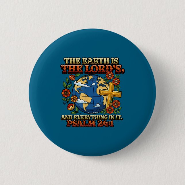 Earth day climate change awareness environmental 2 inch round button (Front)