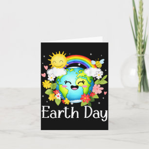 Earth day cute planet environment recycle men wome card