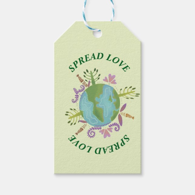 Earth day cute planet gift tags (Front)