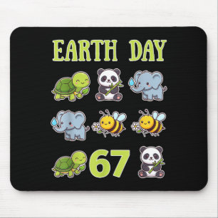 Earth Day Cute Turtle Panda Elephant Bee 6 7 Six S Mouse Pad