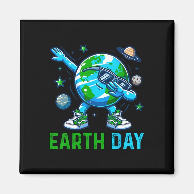 Earth Day Dabbing Earth Planet Environmentalist  Magnet (Front)