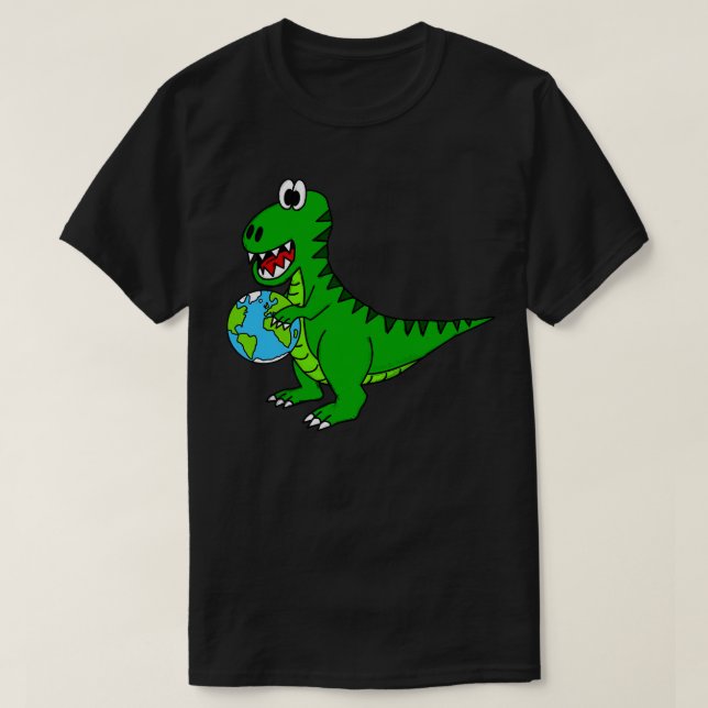 Earth Day Dinosaur TRex Environmentalist Funny T-Shirt (Design Front)
