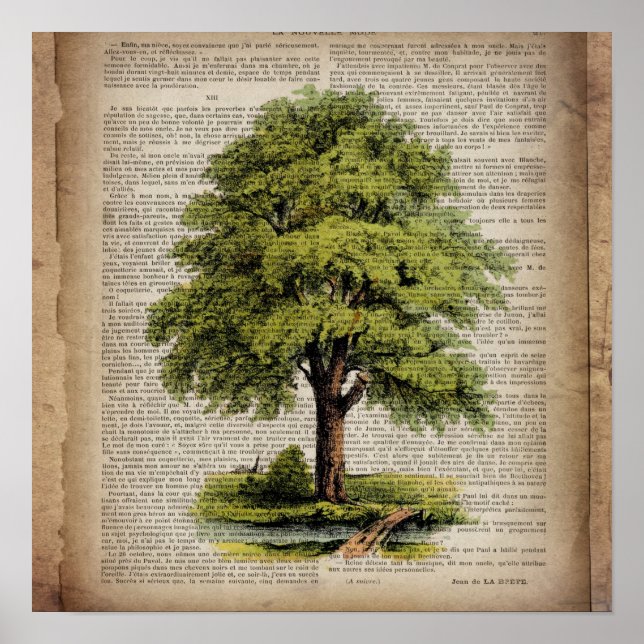 Earth Day ECO dictionary prints vintage oak tree (Front)