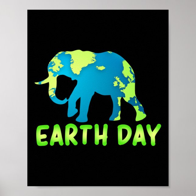 Earth Day Elephant For Kids  Poster (Front)