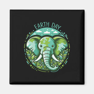 Earth Day Elephant Planet Art Elephants Lovers Magnet