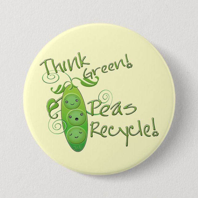Earth Day Environmental 3 Inch Round Button (Front)