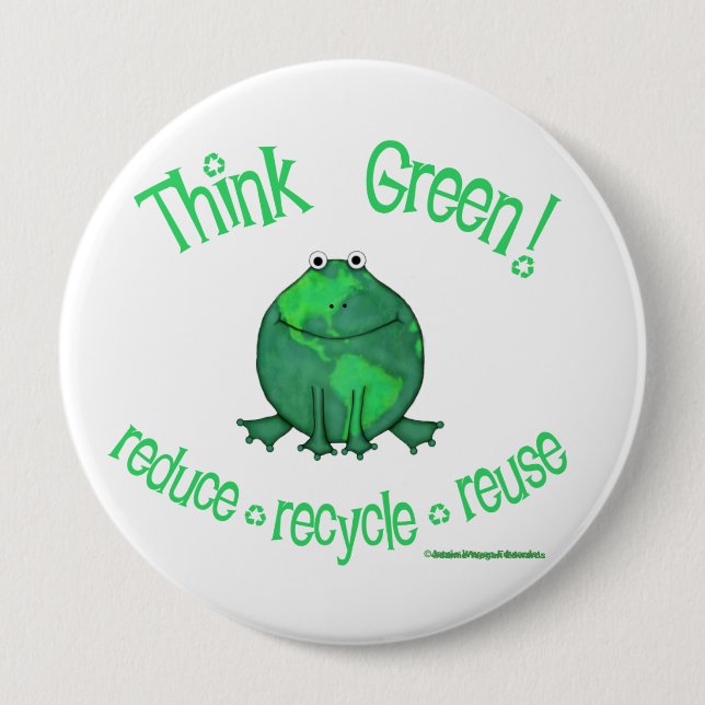 Earth Day Environmental 4 Inch Round Button (Front)