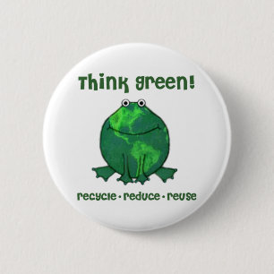 Earth Day Environmental Frog 2 Inch Round Button