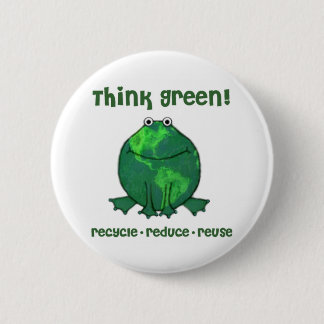 Earth Day Environmental Frog 2 Inch Round Button