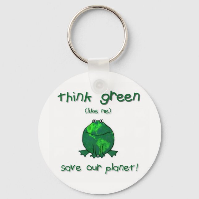 Earth Day Environmental Frog Keychain (Front)