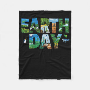 Earth Day Environmental Protection Save Tree And A Fleece Blanket