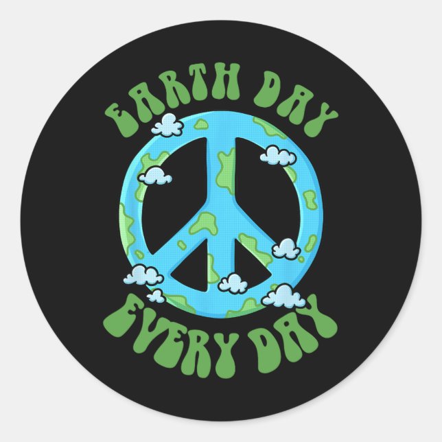 Earth Day Every Day 2  Classic Round Sticker (Front)