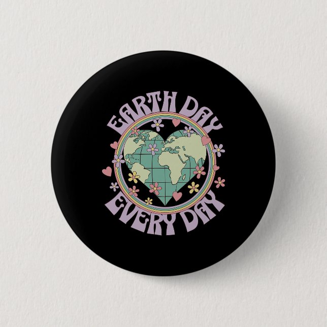 Earth Day Every Day Climate Change Environmental A 2 Inch Round Button (Front)