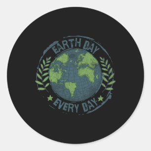 Earth Day Every Day Climate Change Environmental A Classic Round Sticker