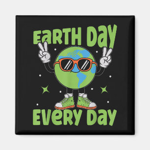 Earth day every day cute planet peace sign  magnet