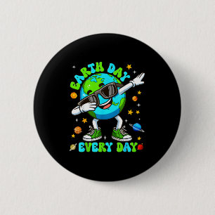 Earth day every day dabbing planet environment men 2 inch round button