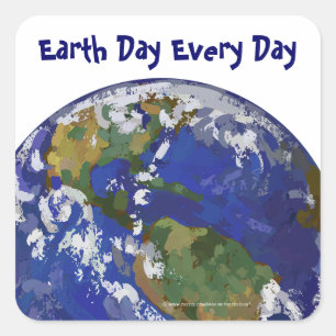 Earth Day Every Day Earth Art Stickers