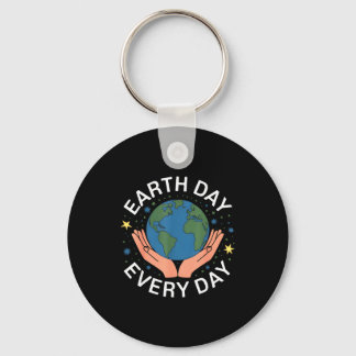 Earth Day Every Day Eco-friendly Nature Lover Desi Keychain