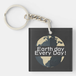 earth day every day, go green, Save Our Planet Keychain