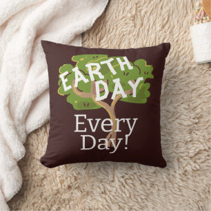 earth day every day, go green, Save Our Planet Throw Pillow