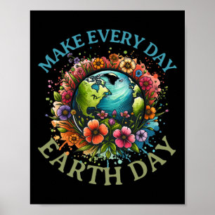 Earth Day Every Day Groovy Retro 70s Earth Day For Poster