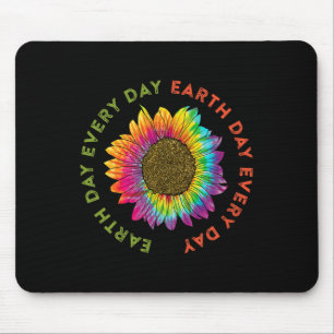 Earth Day Every Day Hippie Tie Dye Sunflower Mouse Pad