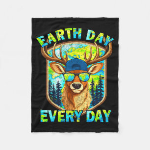Earth day every day hunting deer environment men fleece blanket