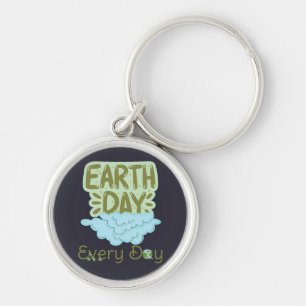 earth day every day, love earth, save our earth keychain