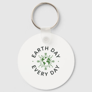 Earth Day Every Day - Minimalist Eco Design Keychain